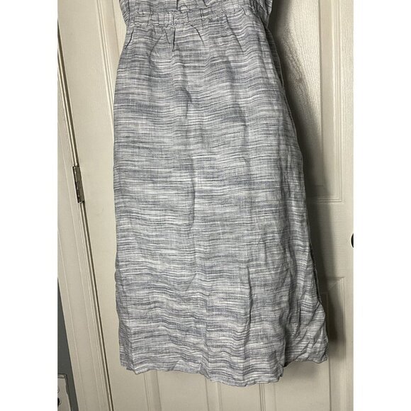 New!! Lucky Brand Large button-down pocket cold shoulder linen dress ruffle midi - Picture 8 of 14